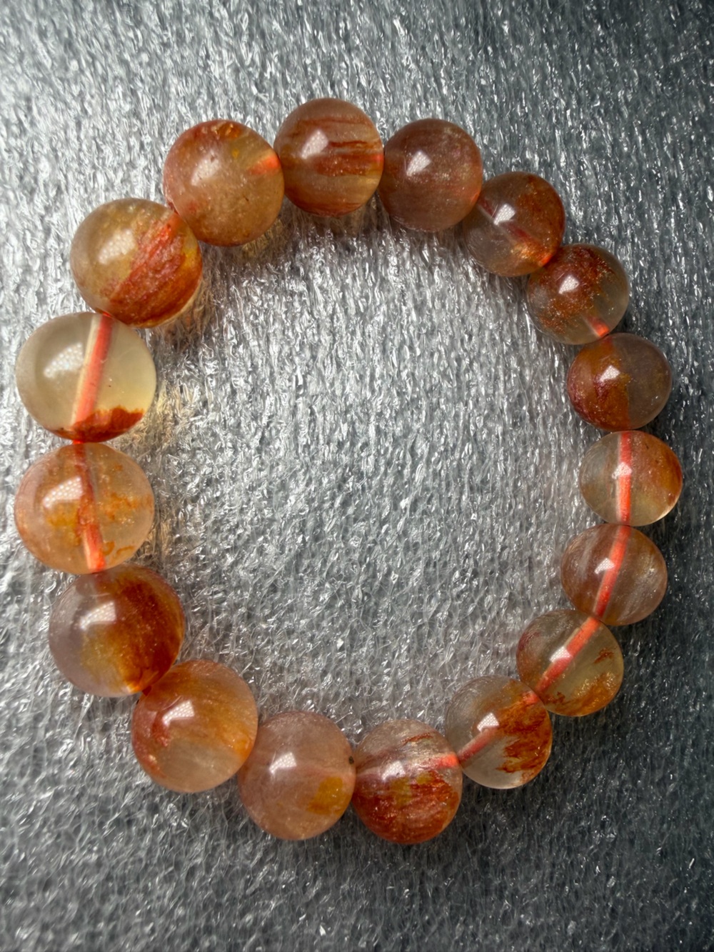 Rare Gorgeous 11MM Fire Fluorite Natural Crystal Bracelet
